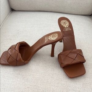 Vince Camuto Tan Braided Heels